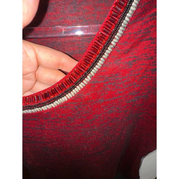 Passion Candy Red & Black‎ Top Large Goth Vamp Sexy Punk Rock Eighties Glamour - Picture 5 of 6